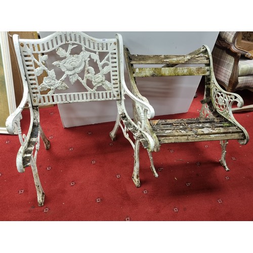 854 - Pair of Garden Armchair Frames (as is - in need of refurbishment)