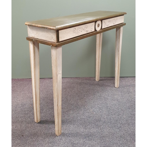 889 - Painted console table, H:81 x W:100 x D:30cm