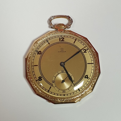 893 - Omega Pocket Watch with Certificate (56 14K O,585)