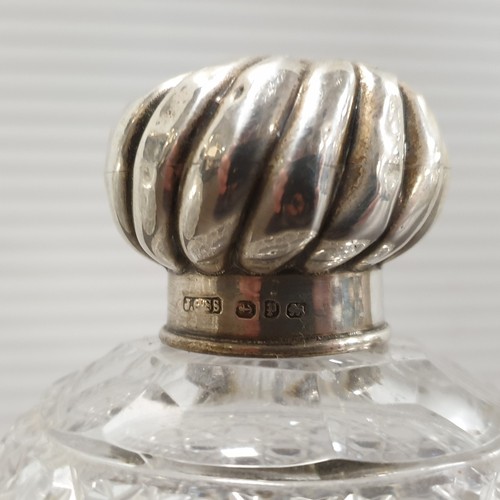 918 - Lot of 2x Silver Top Perfume Bottles