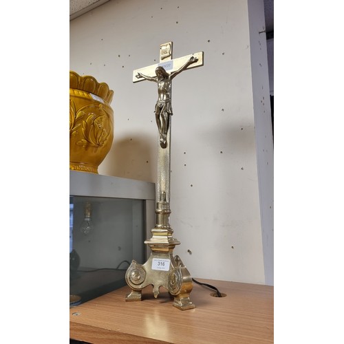 316 - Large Brass Crucifix