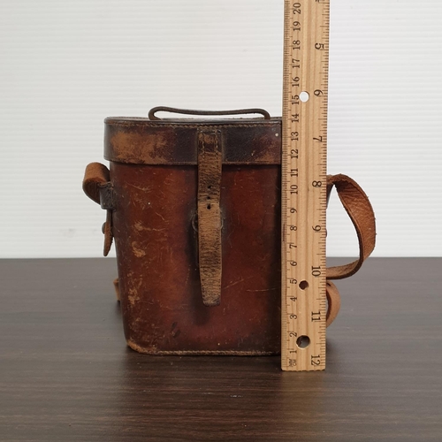 933 - Pair of Brass Binoculars in Leather Case