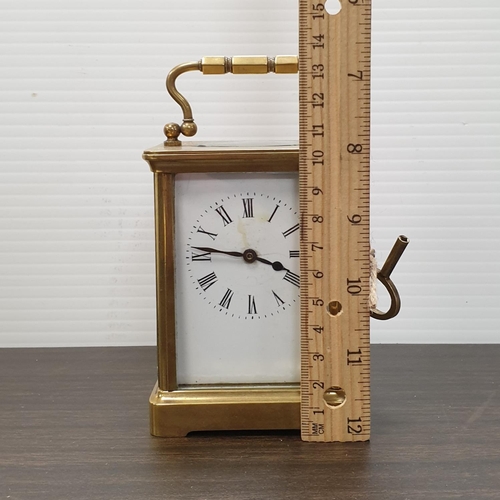 942 - Brass Carriage Clock with Key