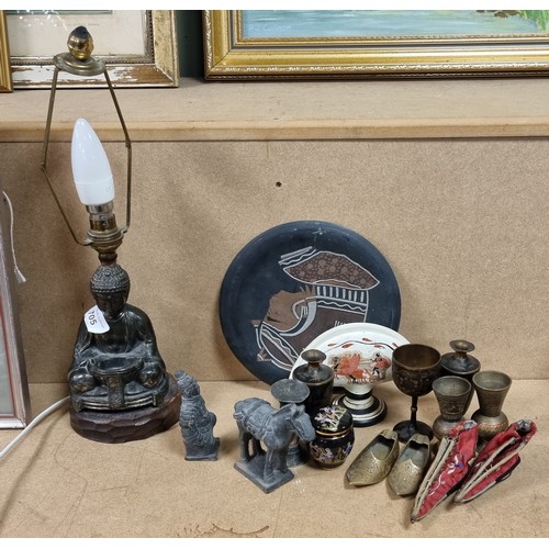 705 - Buddha Lamp, Brass Ornaments, etc.