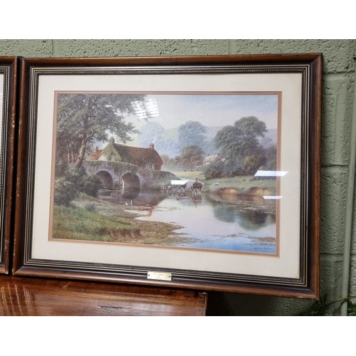 842 - Lot of 2x Framed Prints - Country Side Theme
River Playtime by J. Coleman & Fishing by D. Smith