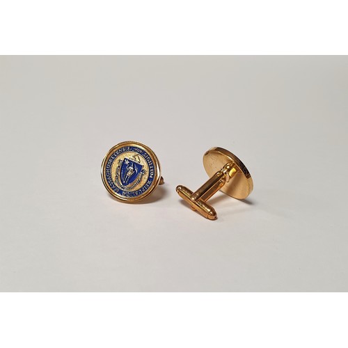 956 - Pair of Cufflinks Marked with the Seal of Massachusetts. 