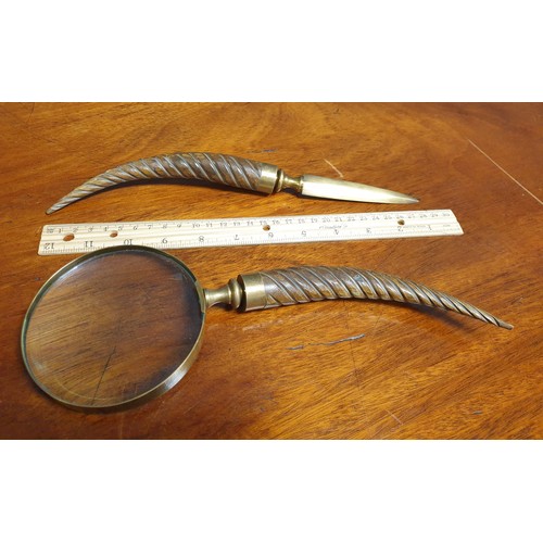 981 - Magnifying Glass and Letter Opener Desk Set