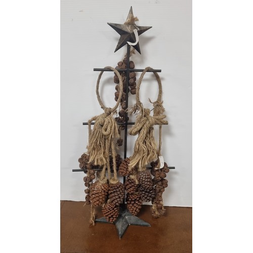 1042 - Christmas Tree Stand and Pine Cone Accessories etc.