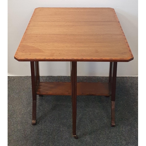 23 - Inlaid Mahogany Sutherland Table, H:65 x W:80 x D:60cm