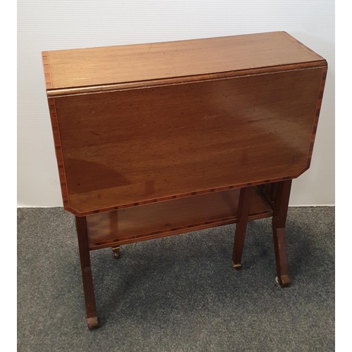 23 - Inlaid Mahogany Sutherland Table, H:65 x W:80 x D:60cm