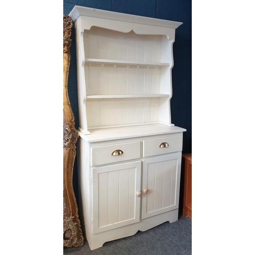 33 - Painted Pine Dresser, H:184 x W:92 x D:39cm