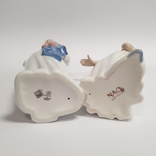 40 - Two Nao Porcelain Figures, Nigh time Theme Tallest 29cm