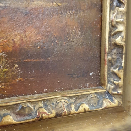 47 - Two Small Gilt Framed Oil on Board Paintings - Signed, 20x26cm and 18x24cm