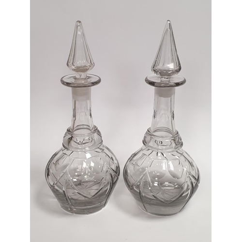 53 - Pair of Crystal Decanters with Stoppers, Height 33cm