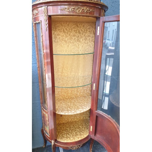 6 - French Style Display Cabinet with Gilt Ormolu Gilt Mounts and Painted Scene