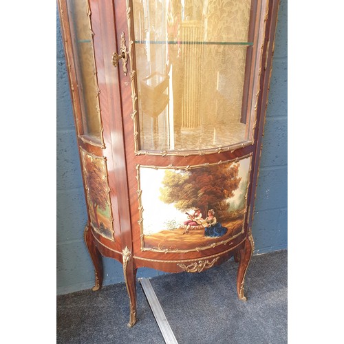 6 - French Style Display Cabinet with Gilt Ormolu Gilt Mounts and Painted Scene