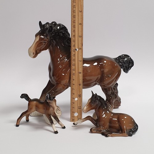 48 - Lot of 3x Beswick Figures -  Horse and Two Foal Figures