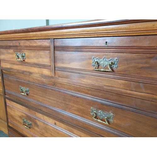 72 - Mahogany Two over Three Chest of Drawers, H:114 x W:114 x D:55cm