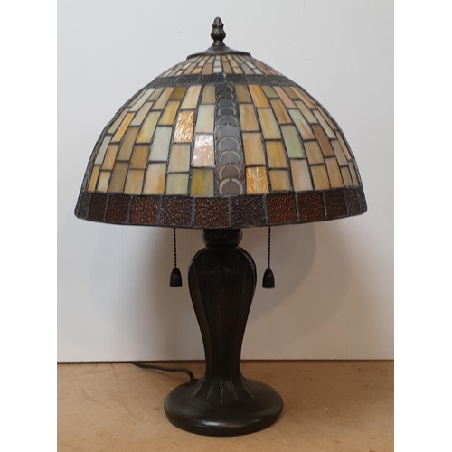 98 - Tiffany Style Table Lamp and Shade, H:50 x D:35cm