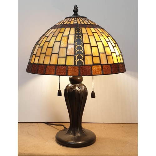 98 - Tiffany Style Table Lamp and Shade, H:50 x D:35cm