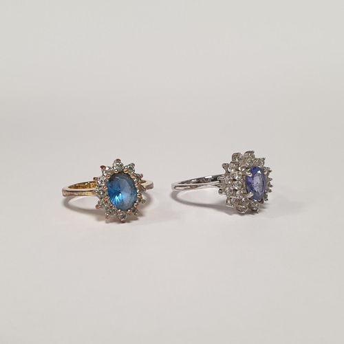 468 - Silver Cluster Ring (Size P) and Gold Coloured Cluster Ring (Size O)