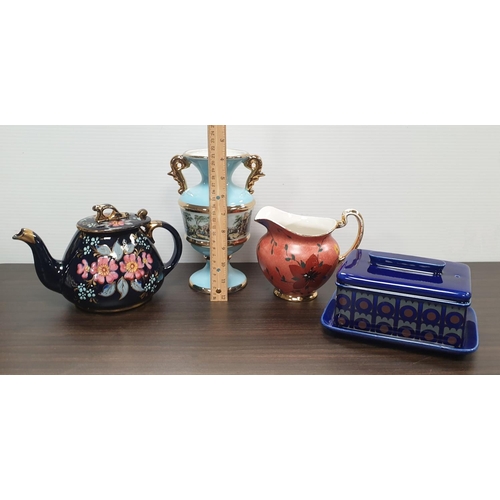 148 - Lot of Four Assorted Ceramics to include Johnson Bros Creamer and Ceramica Le Torri Vase