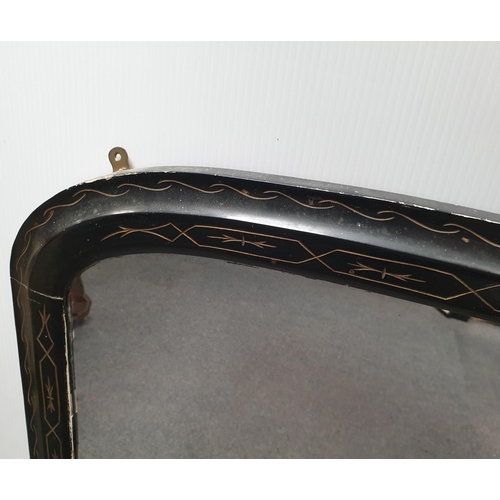 234 - Antique Painted Overmantle Mirror, H:100 x W:90cm