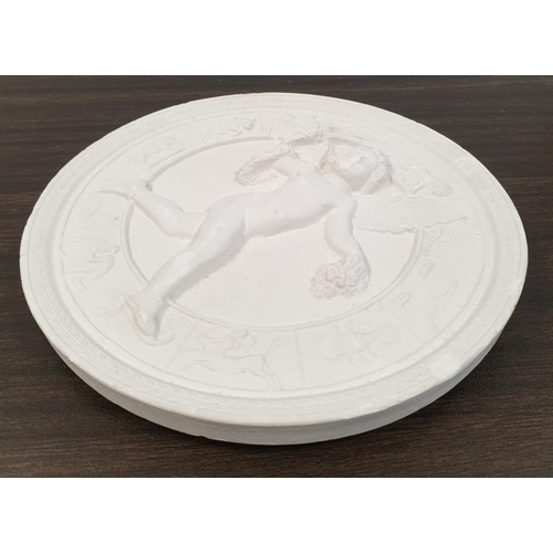 240 - Lot of Four Plaster Plaques, Diameter 14cm