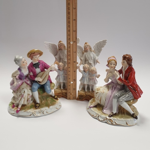 241 - Four Continental Porcelain Figures, tallest approx. 14cm high