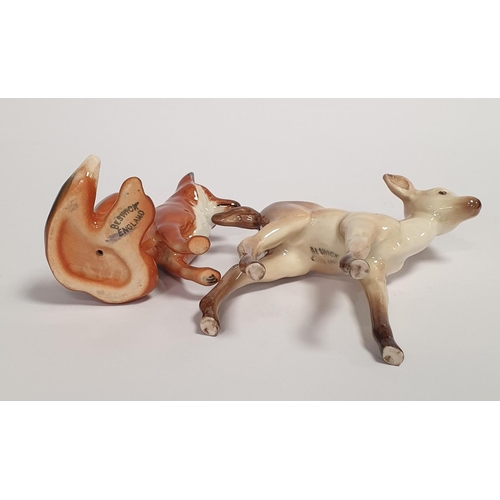 299 - Beswick Fox and Faun Figurines, tallest approx. 9cm