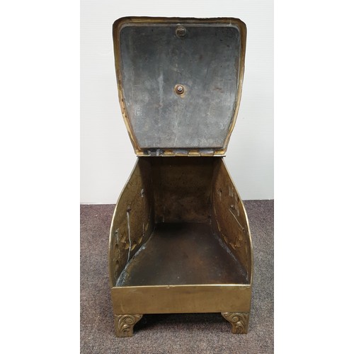 263 - Shaped Brass Coal Bucket & Shovel