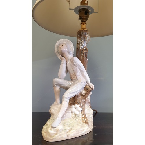 259 - Tengra Spanish Porcelain Figurative Table Lamp with Shade