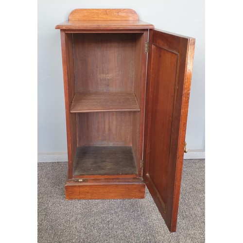 258 - Edwardian Mahogany One Door Locker, H:80 x W:36 x D:34cm