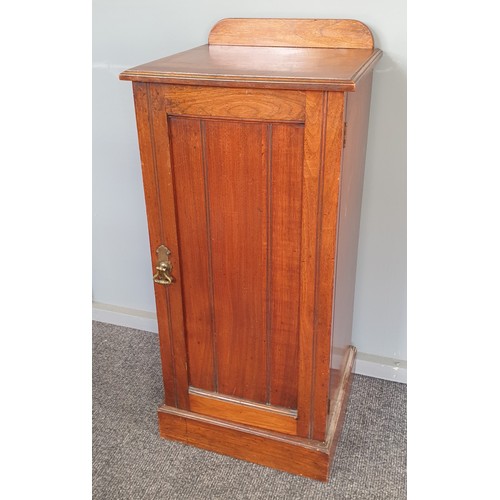 258 - Edwardian Mahogany One Door Locker, H:80 x W:36 x D:34cm