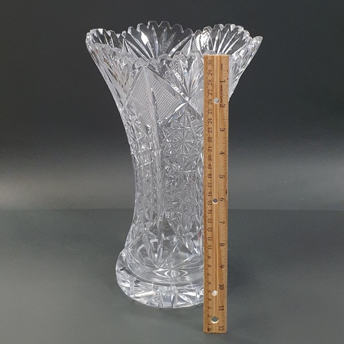 351 - Large Cut Glass Vase, Height 31cm