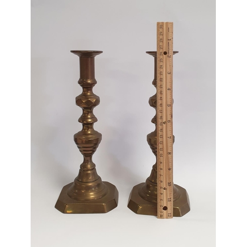 359 - Pair of Brass Candlesticks, Height 26cm