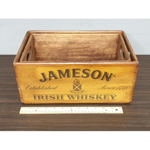 388 - Two Jameson Irish Whiskey Nesting Wooden Crates, 14x32x19cm and 16x35x22cm