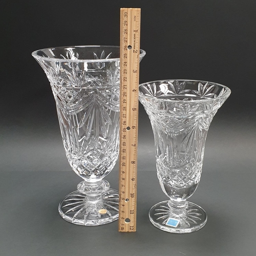 390 - Two Tipperary Crystal Footed Vases, Height 20/25cm