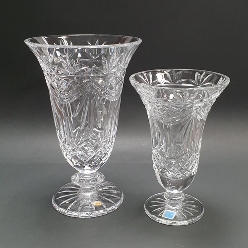 390 - Two Tipperary Crystal Footed Vases, Height 20/25cm