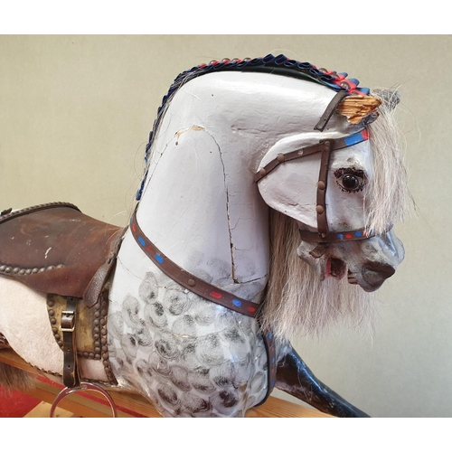 393 - Wooden Rocking Horse, Height 110cm x Length 155cm