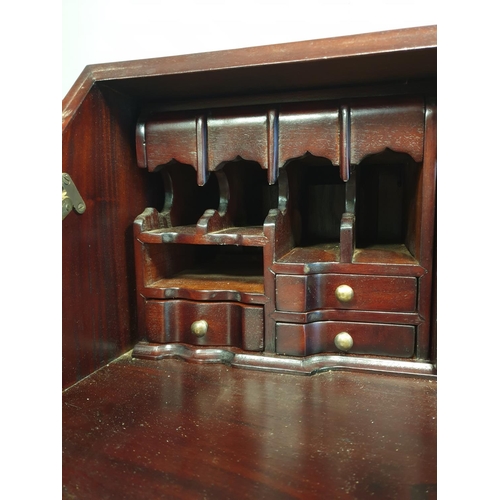 398 - Reproduction Mahogany Fall Front Writing Bureau, H:88 x W:80 x D:43cm