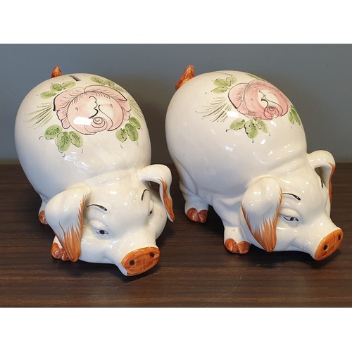 392 - Pair of Large Saxony Portugal Ceramic Money Boxes