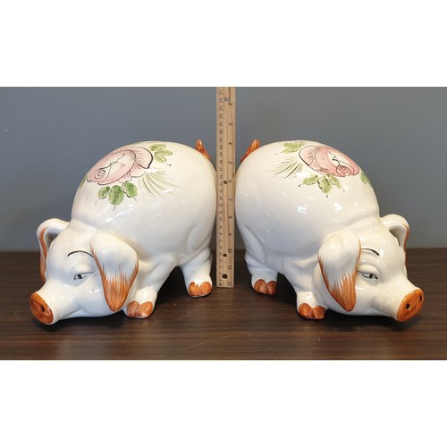 392 - Pair of Large Saxony Portugal Ceramic Money Boxes