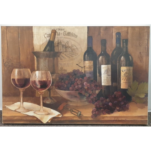 401 - Large Canvas Print Still Life Vintage Wine , H:60 x W:90cm