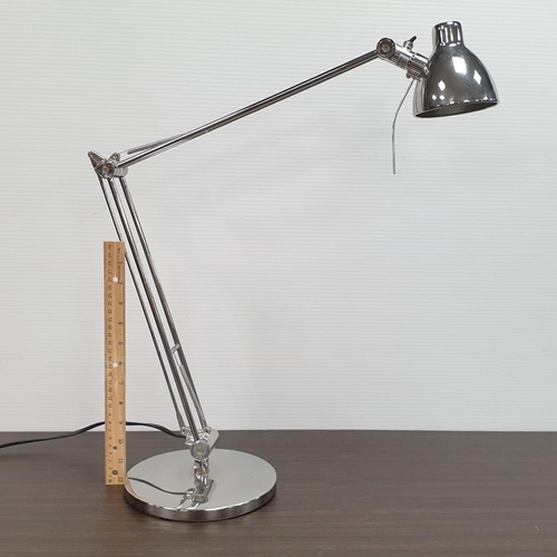 418 - Chrome Angle Poise Desk Lamp, total height 85cm