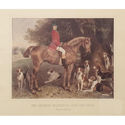 421 - Set of Four Hunting Framed Prints, H:32 x W:42cm