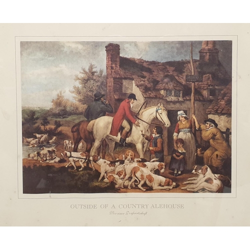 421 - Set of Four Hunting Framed Prints, H:32 x W:42cm