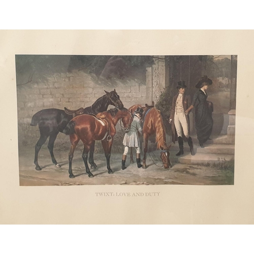 421 - Set of Four Hunting Framed Prints, H:32 x W:42cm