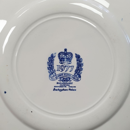 482 - Broadhurst Blue and White Ironstone 1977 Queen's silver Jubilee 21pcs Tea Set