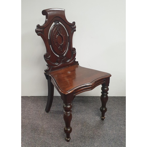 495 - Pair of Victorian Mahogany Hall Chairs